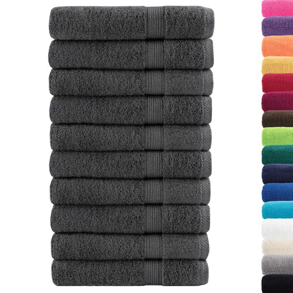 vidaXL Premium Towels "SOLUND" 10 pcs Anthracite 100x200 cm 600 gsm