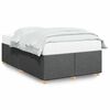 vidaXL Bed Frame without Mattress Dark Grey Double Fabric