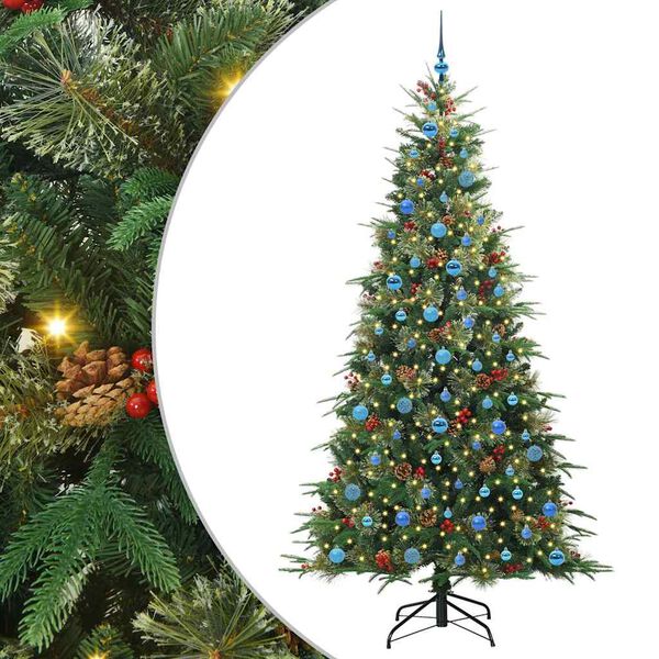 vidaXL Artificial Hinged Christmas Tree Green 240 cm PE and PVC
