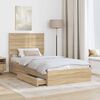 vidaXL Storage Bed with Drawer Sonoma Oak 100 x 200 cm Engineered Wood