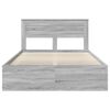vidaXL Bed Frame Grey Sonoma 160 x 200 cm Solid Pine Wood