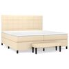 vidaXL Box Spring Bed with Mattress Cream 200x200 cm Fabric
