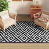 vidaXL Outdoor Carpet ARAKIL White and Black 140x200 cm PP