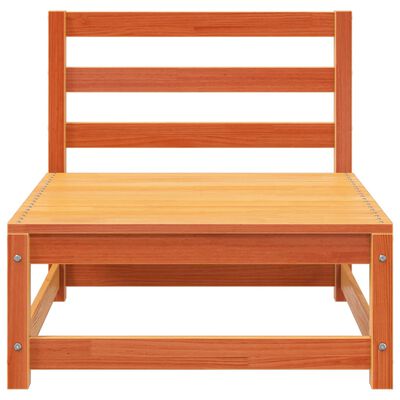 vidaXL Garden Sofa with Footstool 2-Seater Wax Brown Solid Wood Pine