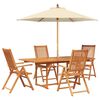 vidaXL Outdoor Dining Set with Parasol 6 pcs 4-Seaters