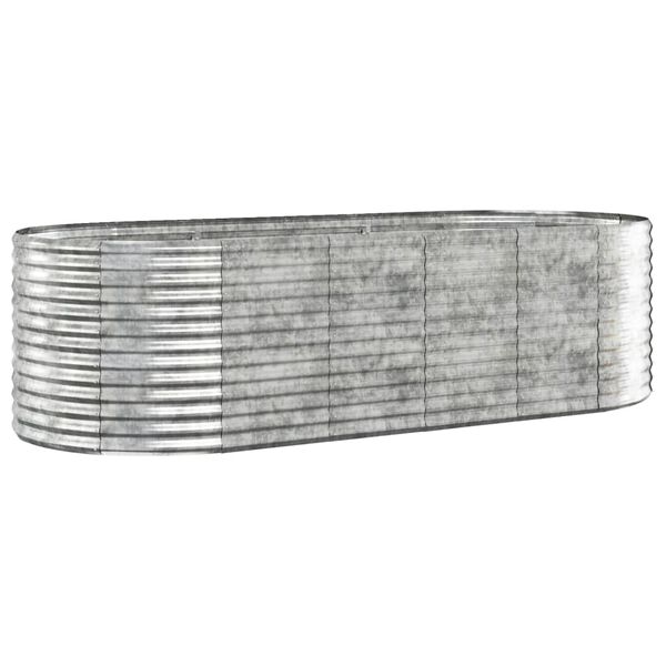 vidaXL Garden Raised Bed Galvanised Steel 249x100x68 cm Silver