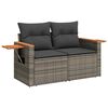 vidaXL 9 Piece Garden Sofa Set with Cushions Grey Poly Rattan Acacia