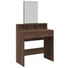 vidaXL Dressing Table with Mirror Brown Oak 80x41x144.5 cm