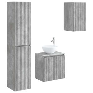 vidaXL Bathroom Furniture Set 3 pcs Concrete Grey 33 x 34.5 x 160 cm