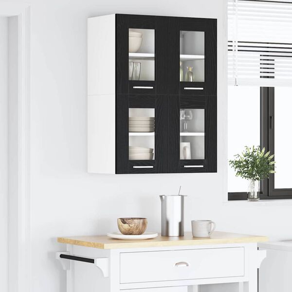 vidaXL Hanging Cabinet Black Oak 60 x 31 x 40 cm Engineered Wood