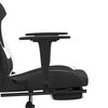 vidaXL Swivel Gaming Chair with Footrest Black and White Fabric