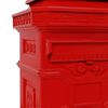 vidaXL Pillar Letterbox Aluminium Vintage Style Rustproof Red
