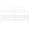 vidaXL Metal Bed Frame without Mattress with Footboard&nbsp;White 140x190cm