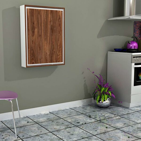 Homemania Desk Magicbox 62x16x82cm White and Walnut