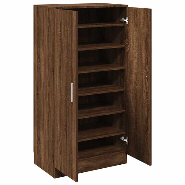 vidaXL Shoe Cabinet Brown Oak 55x35x108 cm Engineered Wood