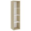 vidaXL TV Cabinets 2pcs White & Sonoma Oak 142.5x35x36.5cm Engineered Wood