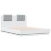 vidaXL Bed Frame with LED without Mattress White 140x190 cm