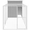 vidaXL Chicken Cage with Run Light Grey 165x455x181 cm Galvanised Steel