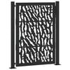 vidaXL Garden Gate Black 100x125 cm Steel Trace Design
