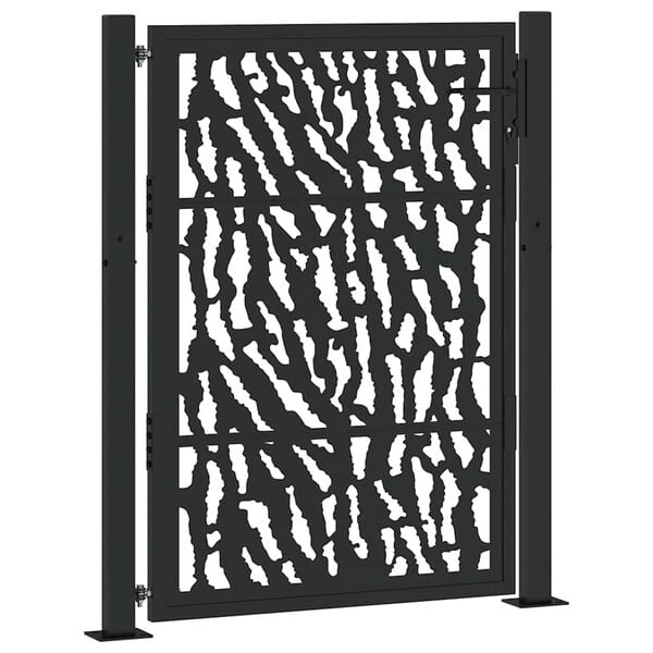 vidaXL Garden Gate Black 100x125 cm Steel Trace Design