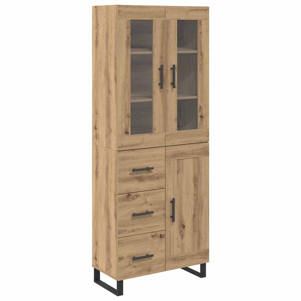 vidaXL Highboard with Drawer 2 pcs Artisan Oak Engineered Wood