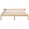 vidaXL Bed Frame Natural 140 x 200 cm Solid Pine Wood