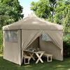 vidaXL Foldable Party Tent Pop-Up with 4 Sidewalls Taupe