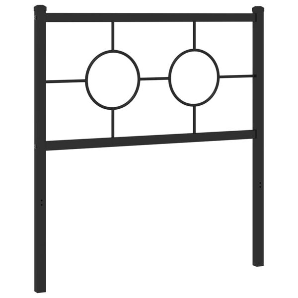 vidaXL Metal Headboard Black 80 cm