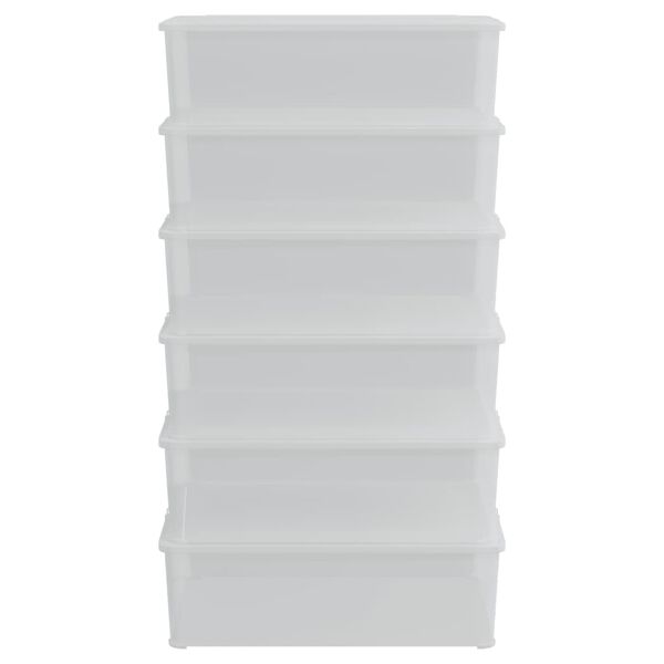 vidaXL Plastic Storage Boxes 6 pcs 25 L Stackable