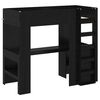 vidaXL Loft Bed Frame with Desk Black Oak 90 x 200 cm Engineered Wood