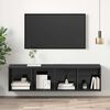 vidaXL Wall-mounted TV Cabinet High Gloss Grey 37x37x142.5 cm Engineered Wood