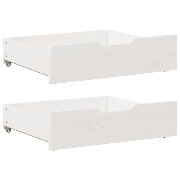 vidaXL Under-Bed Drawers 2 pcs White 75x55x17 cm Solid Wood Pine