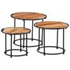 vidaXL Nesting Tables 3 pcs Solid Wood Acacia