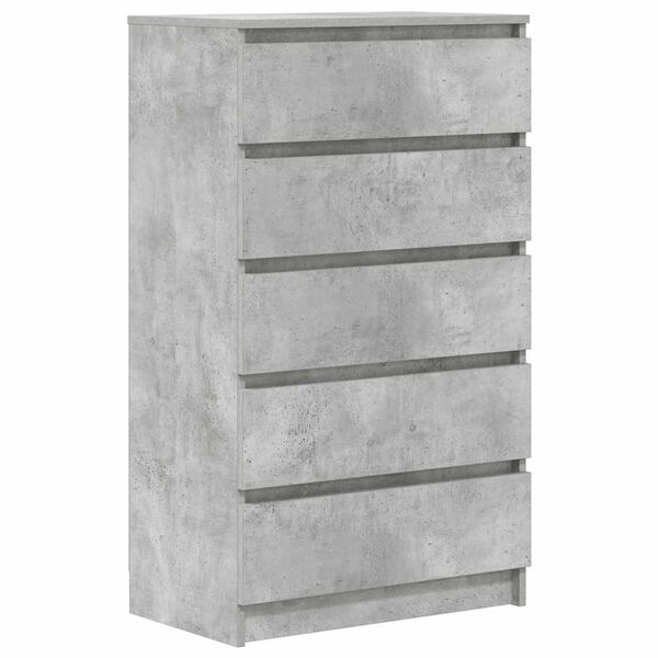 vidaXL Drawer Cabinet Concrete Grey 60x36x103 cm Engineered Wood