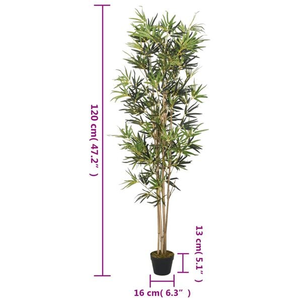 vidaXL Artificial Bamboo Tree 552 Leaves 120 cm Green
