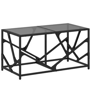 vidaXL Coffee Table with Black Glass Top 78.5x40x41 cm Steel