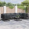 vidaXL Garden Sofa Set with Cushion 7 pcs Black Aluminium