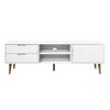 vidaXL TV Cabinet MOLDE White 158x40x49 cm Solid Wood Pine