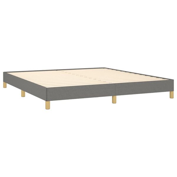vidaXL Bed Frame without Mattress Dark Grey 180x200cm Super King Fabric