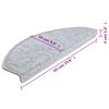 vidaXL Stair Mats 10 pcs 65x24x4 cm Light Grey Half Round Large