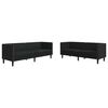 vidaXL Living Room Couch 2 pcs Black 194 x 74.5 x 70.5 cm Faux Leather