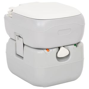 vidaXL Portable Camping Toilet Grey and White 22+12 L HDPE
