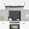 vidaXL Kitchen Backsplash Black 80x60 cm Tempered Glass