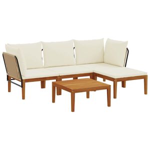 vidaXL 5 pcs Solid Acacia Wood & Rope Natural