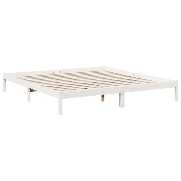 vidaXL Extra Long Bed Frame without Mattress White 200x220 cm Solid Wood Pine