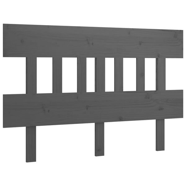 vidaXL Bed Headboard Grey 123.5x3x81 cm Solid Wood Pine