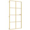 vidaXL Interior Door Slim Golden 102.5x201.5 cm Tempered Glass and Aluminium