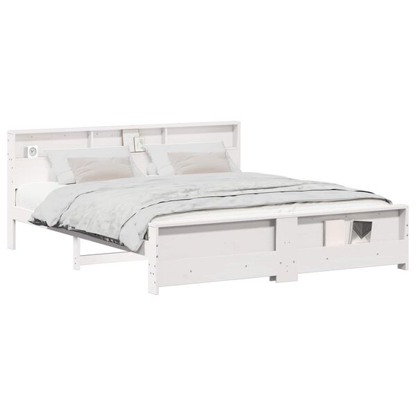 vidaXL Bed Frame with Headboard White 180 x 200 cm Engineered Wood