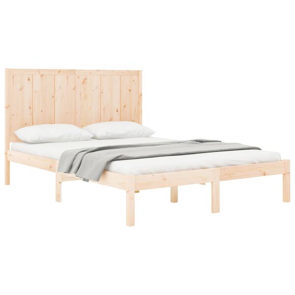 vidaXL Bed Frame without Mattress 120x190 cm Small Double Solid Wood Pine