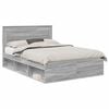 vidaXL Bed Frame Grey Sonoma 140 x 190 cm Solid Pine Wood